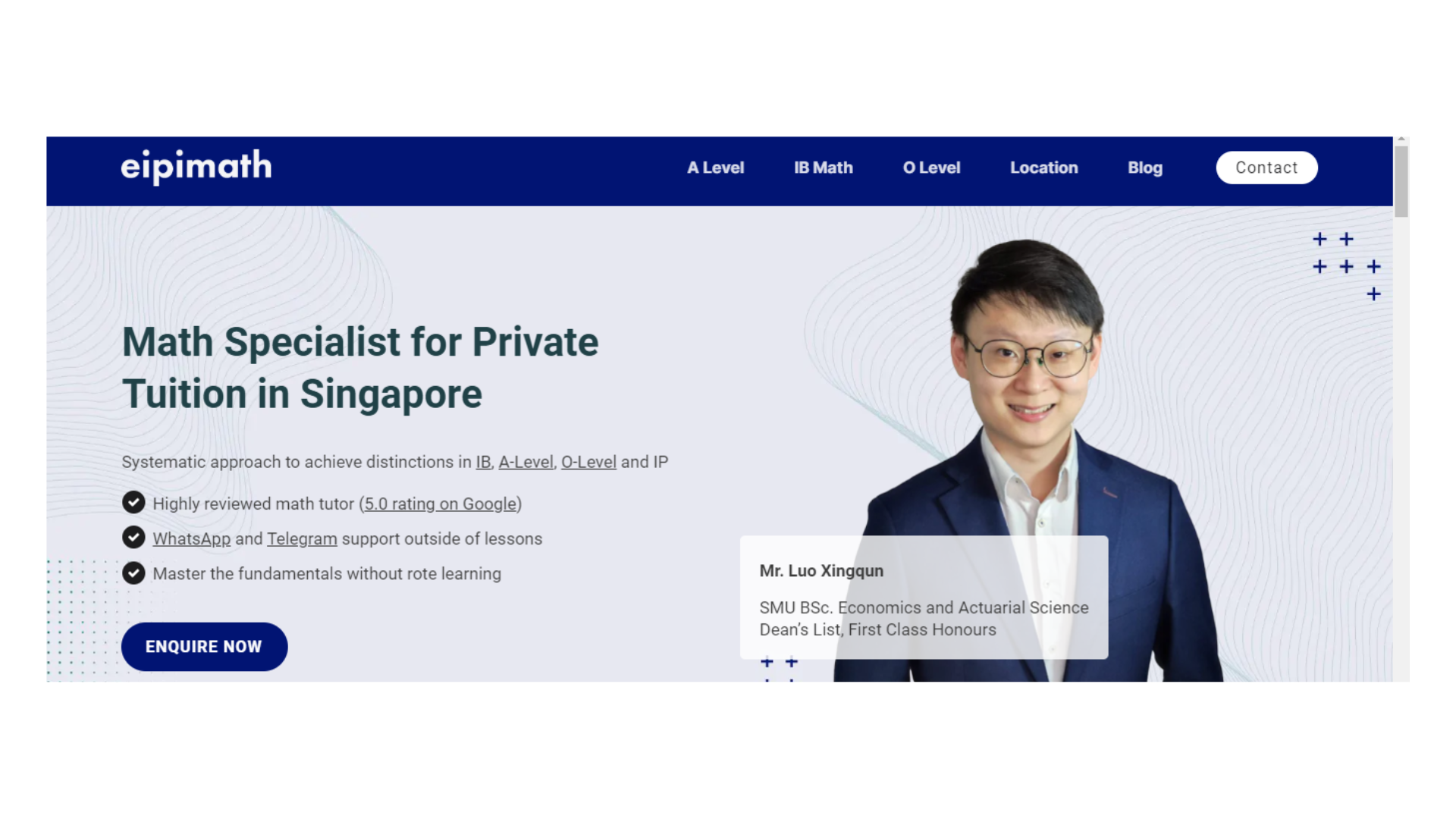 Eipimath in Singapore with over 10 years of experience and 200+ former students provides personalized one-to-one or small class