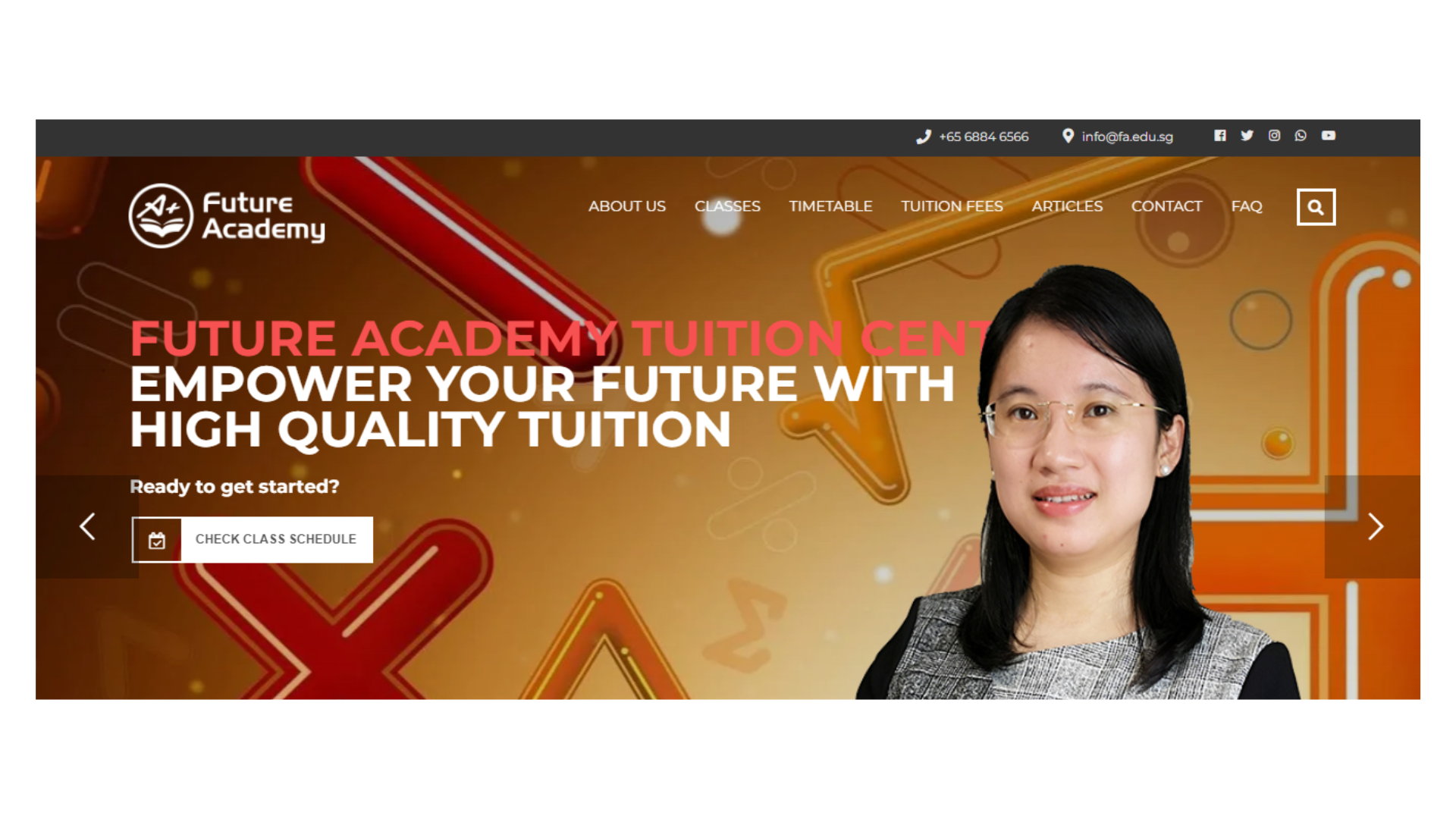 Future Academy is a MOE registered tuition center in Singapore with two convenient locations