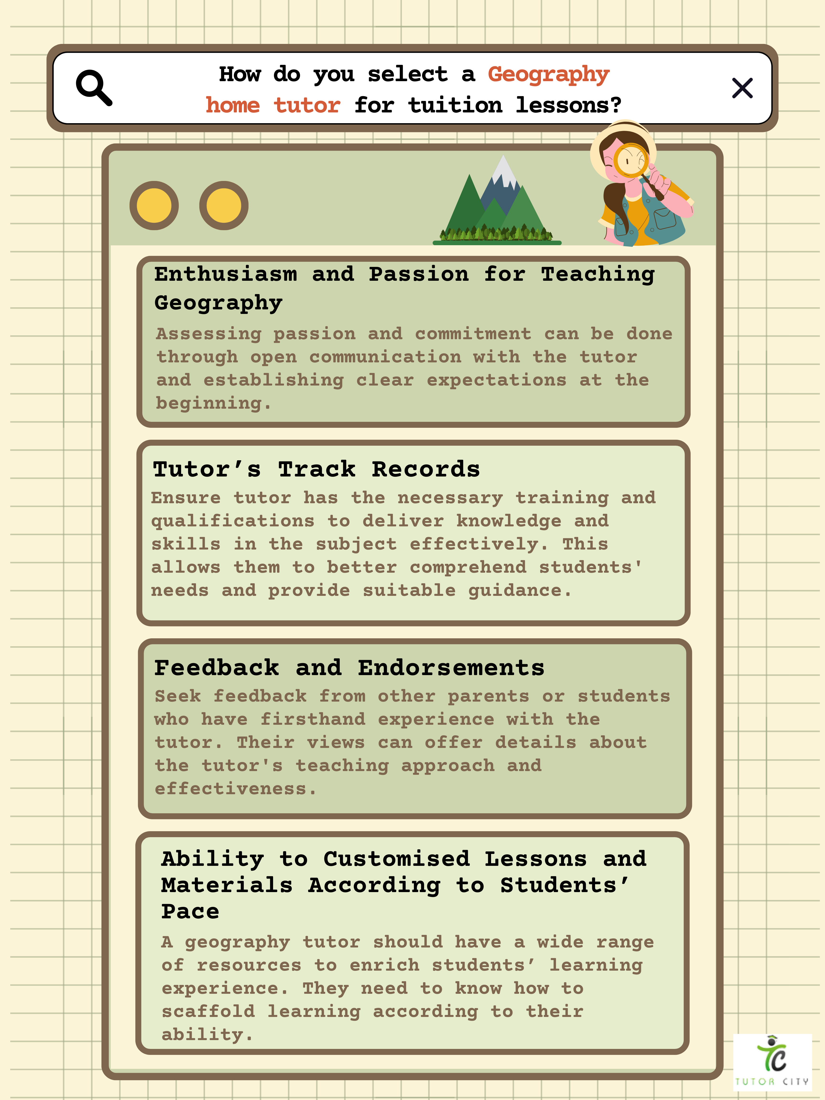how to select a good geography tutor