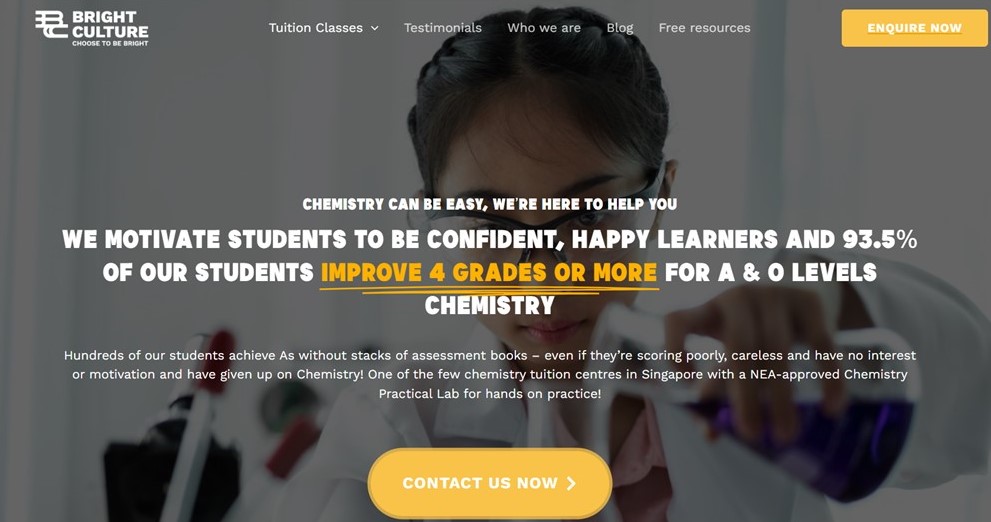 best chemistry tuition bright culture